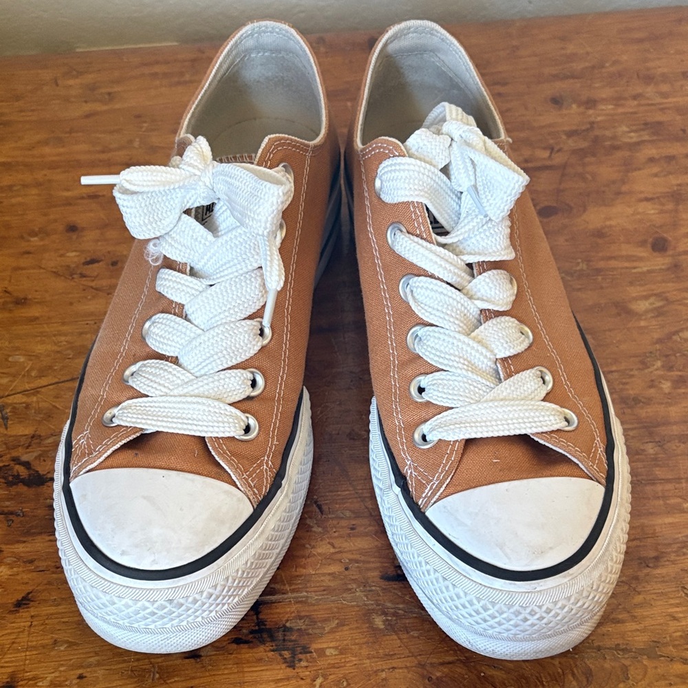 Texas Orange/Tan Converse Platform Canvas Sneakers